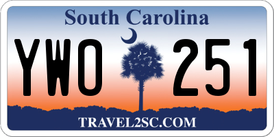 SC license plate YWO251