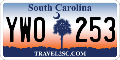 SC license plate YWO253