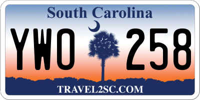 SC license plate YWO258