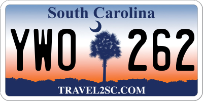 SC license plate YWO262