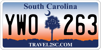 SC license plate YWO263