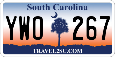 SC license plate YWO267