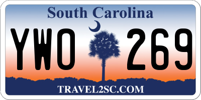 SC license plate YWO269