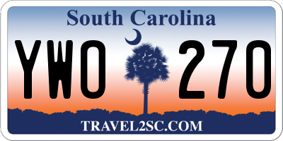 SC license plate YWO270