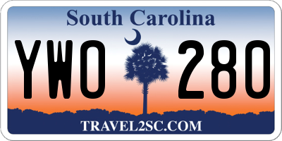 SC license plate YWO280