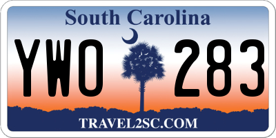 SC license plate YWO283
