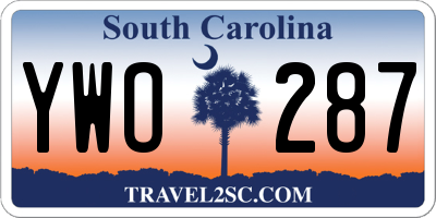 SC license plate YWO287