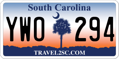 SC license plate YWO294