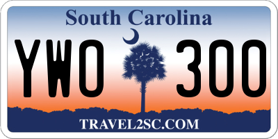 SC license plate YWO300