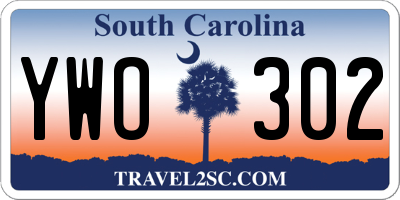 SC license plate YWO302