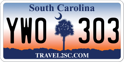 SC license plate YWO303