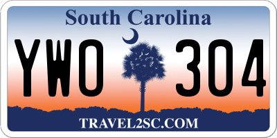 SC license plate YWO304