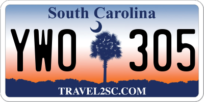SC license plate YWO305