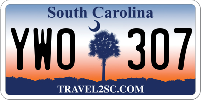 SC license plate YWO307