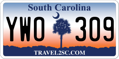 SC license plate YWO309