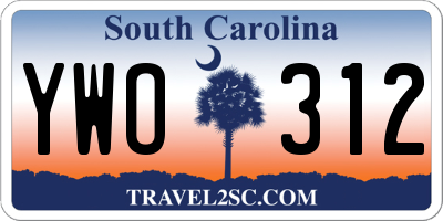 SC license plate YWO312