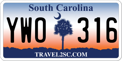 SC license plate YWO316