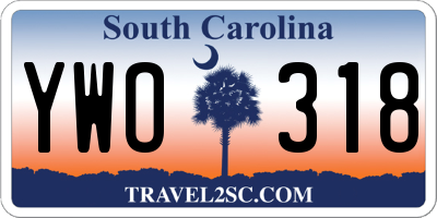 SC license plate YWO318