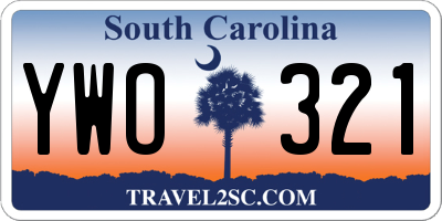 SC license plate YWO321