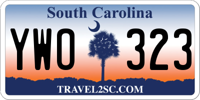 SC license plate YWO323