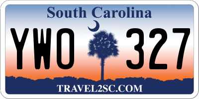 SC license plate YWO327