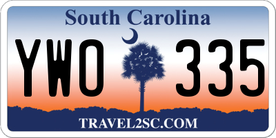 SC license plate YWO335