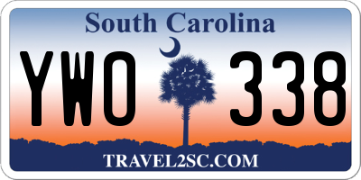 SC license plate YWO338