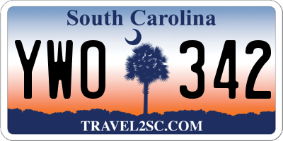 SC license plate YWO342