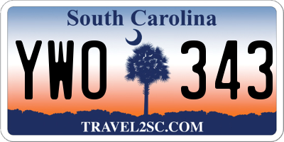 SC license plate YWO343