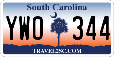 SC license plate YWO344