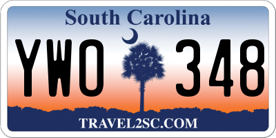 SC license plate YWO348