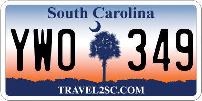 SC license plate YWO349