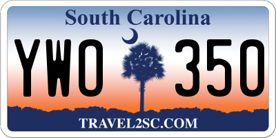 SC license plate YWO350