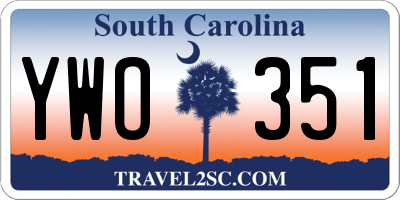 SC license plate YWO351