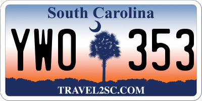 SC license plate YWO353