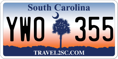 SC license plate YWO355