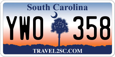SC license plate YWO358