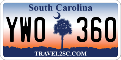 SC license plate YWO360