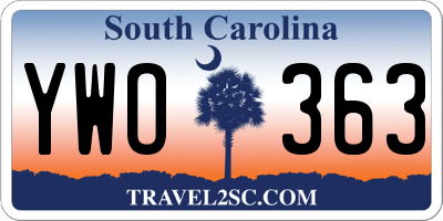SC license plate YWO363