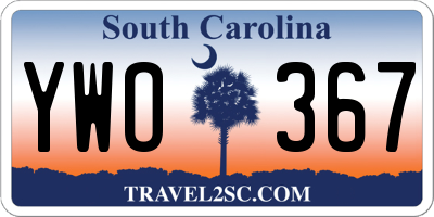 SC license plate YWO367