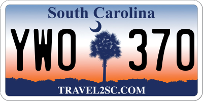 SC license plate YWO370