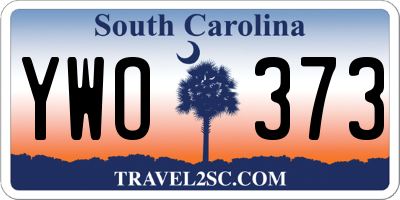 SC license plate YWO373