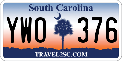 SC license plate YWO376