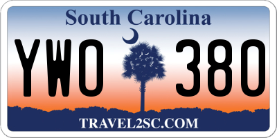SC license plate YWO380
