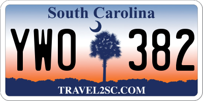 SC license plate YWO382