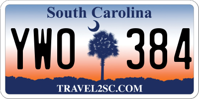 SC license plate YWO384