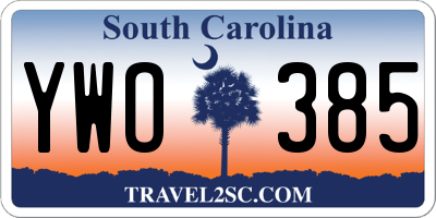 SC license plate YWO385