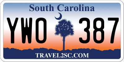 SC license plate YWO387