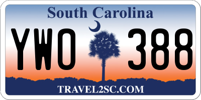 SC license plate YWO388