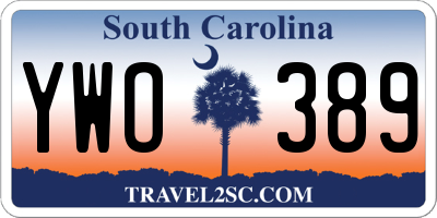 SC license plate YWO389